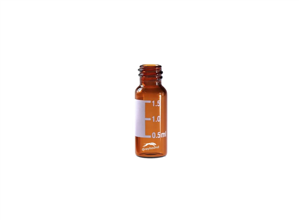 Picture of 2mL Wide Mouth Screw Top Vial, Amber Glass with Graduated Write-on Patch, 10-425 Thread, Q-Clean